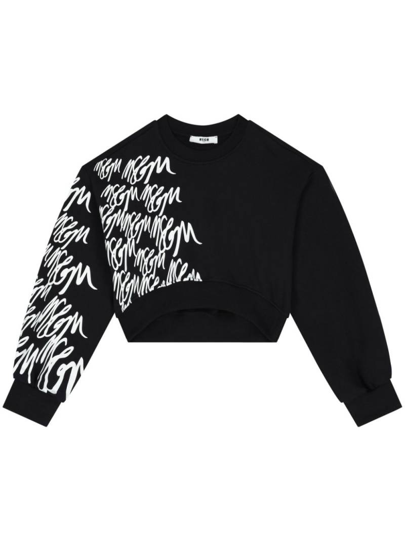 MSGM Kids logo-print sweatshirt - Black von MSGM Kids