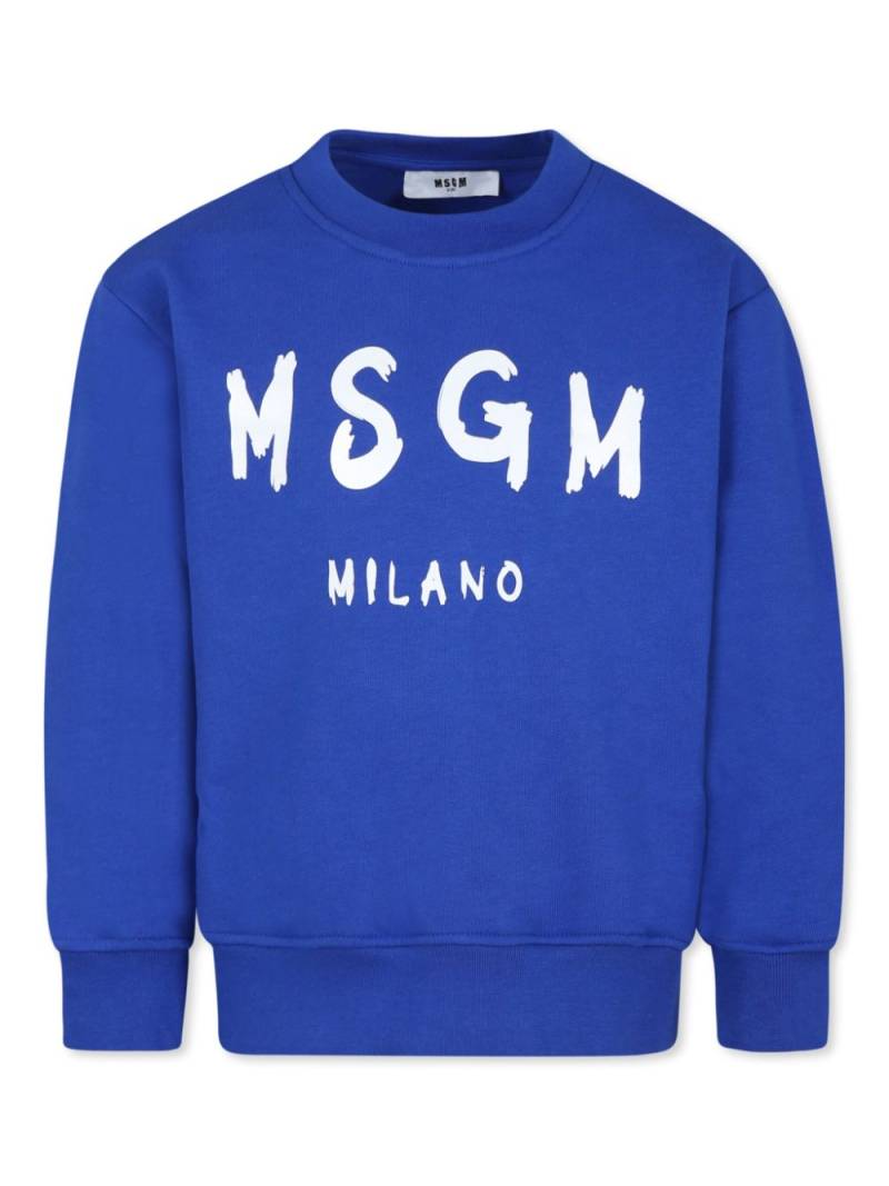 MSGM Kids logo-print sweatshirt - Blue von MSGM Kids