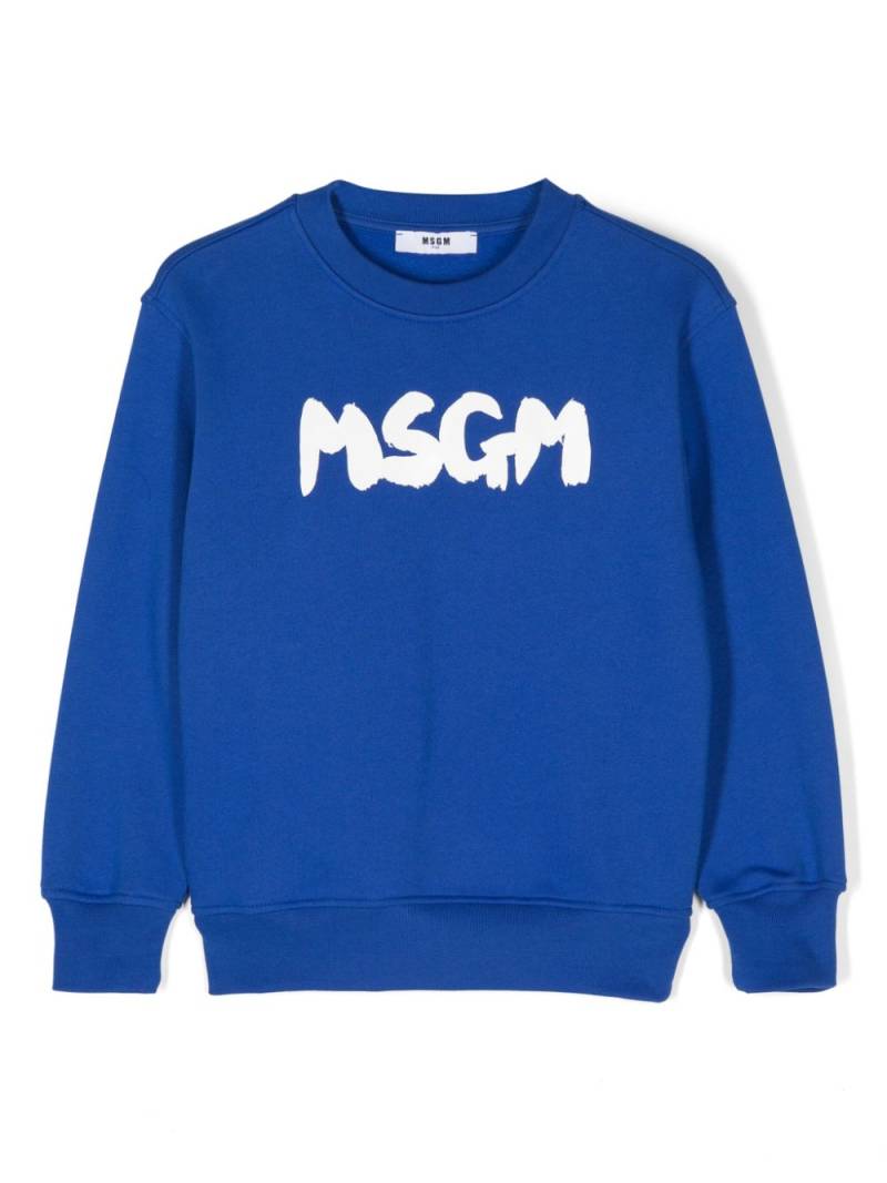 MSGM Kids logo-print sweatshirt - Blue von MSGM Kids