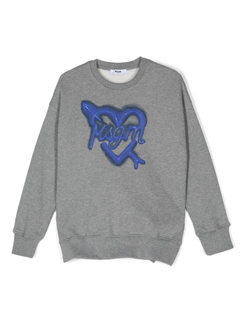 MSGM Kids logo-print sweatshirt - Grey von MSGM Kids