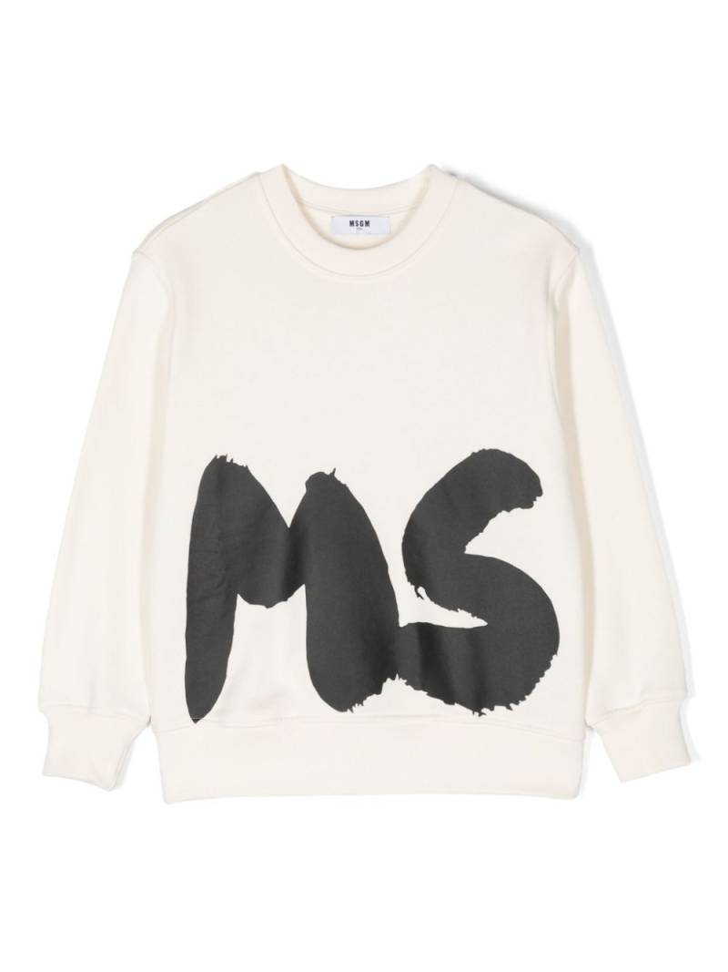 MSGM Kids logo-print sweatshirt - Neutrals von MSGM Kids