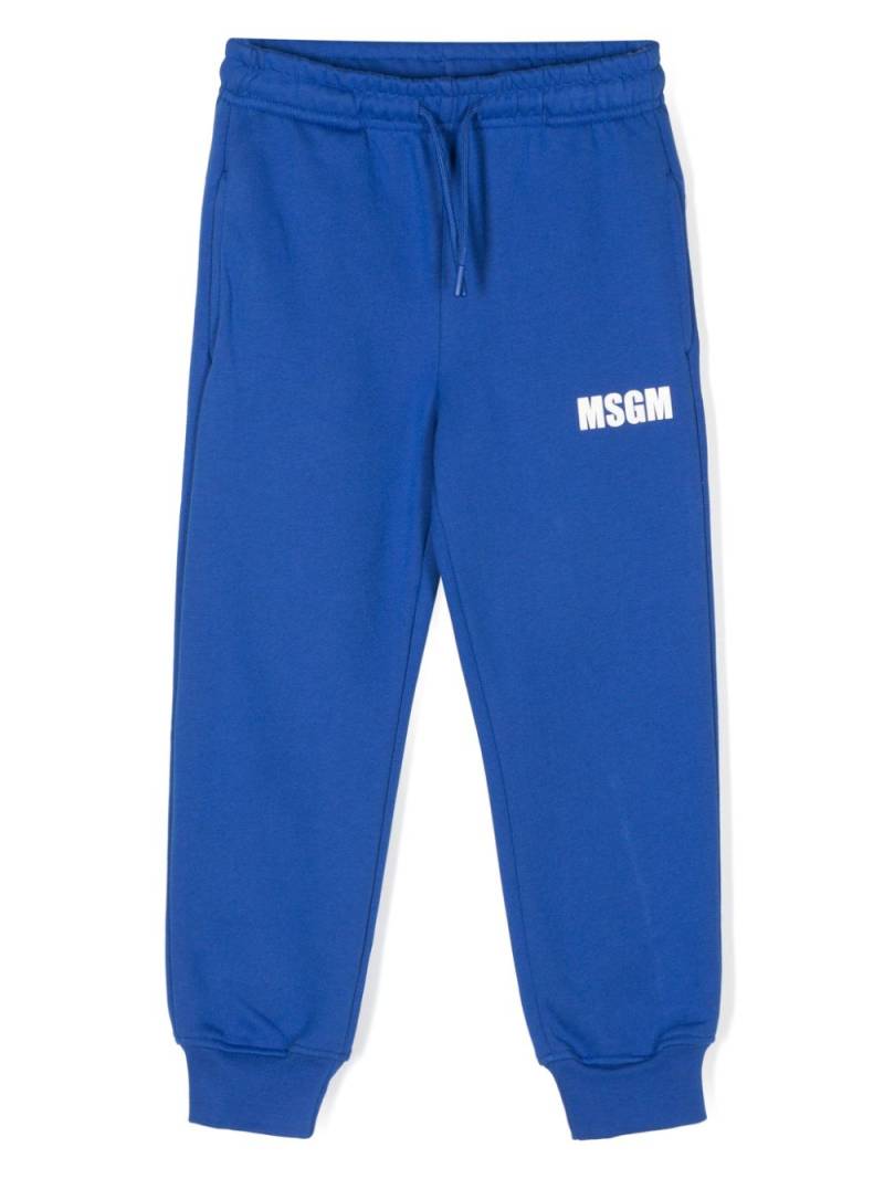 MSGM Kids logo-print track pants - Blue von MSGM Kids