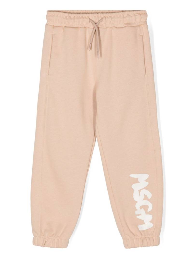 MSGM Kids logo-print track pants - Neutrals von MSGM Kids