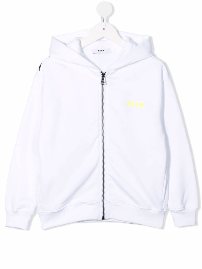 MSGM Kids logo-print zip-up hoodie - White von MSGM Kids