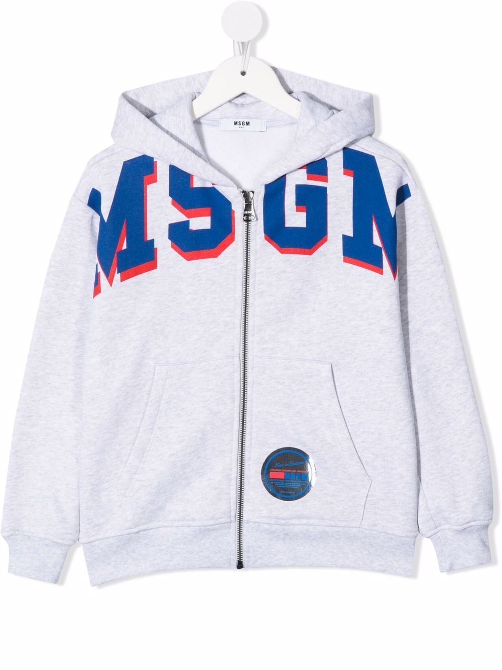 MSGM Kids logo-print zipped hoodie - Grey von MSGM Kids