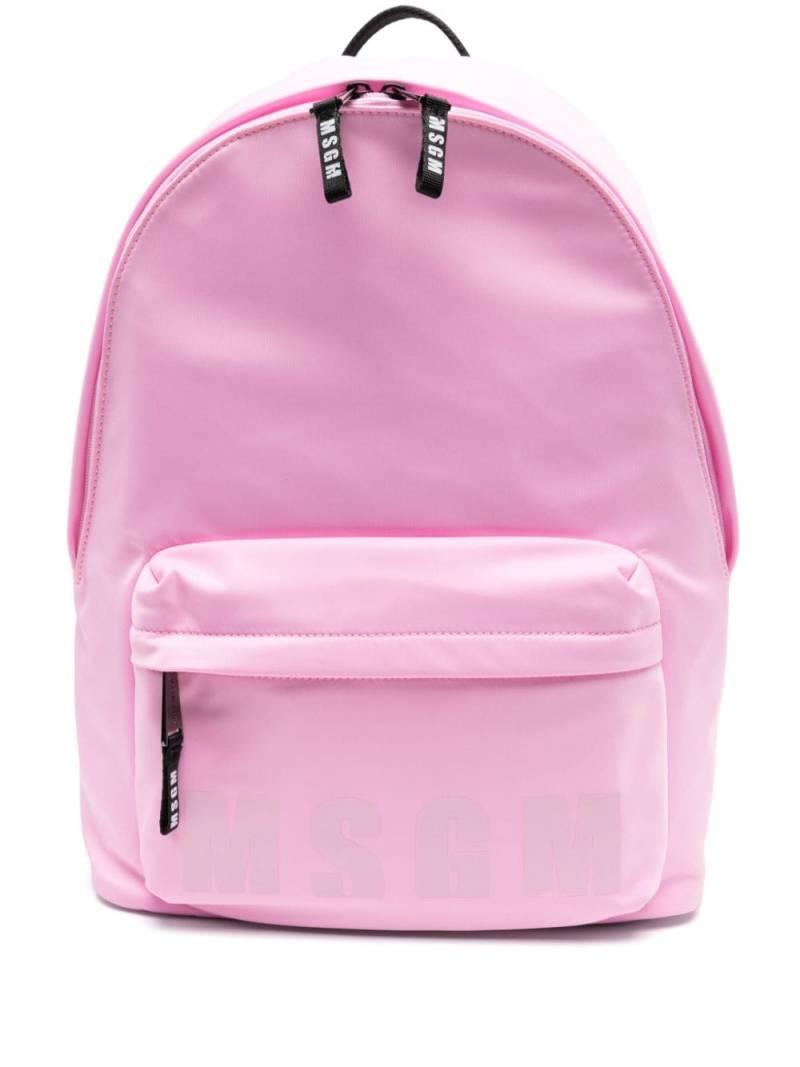 MSGM Kids logo-stamp backpack - Pink von MSGM Kids