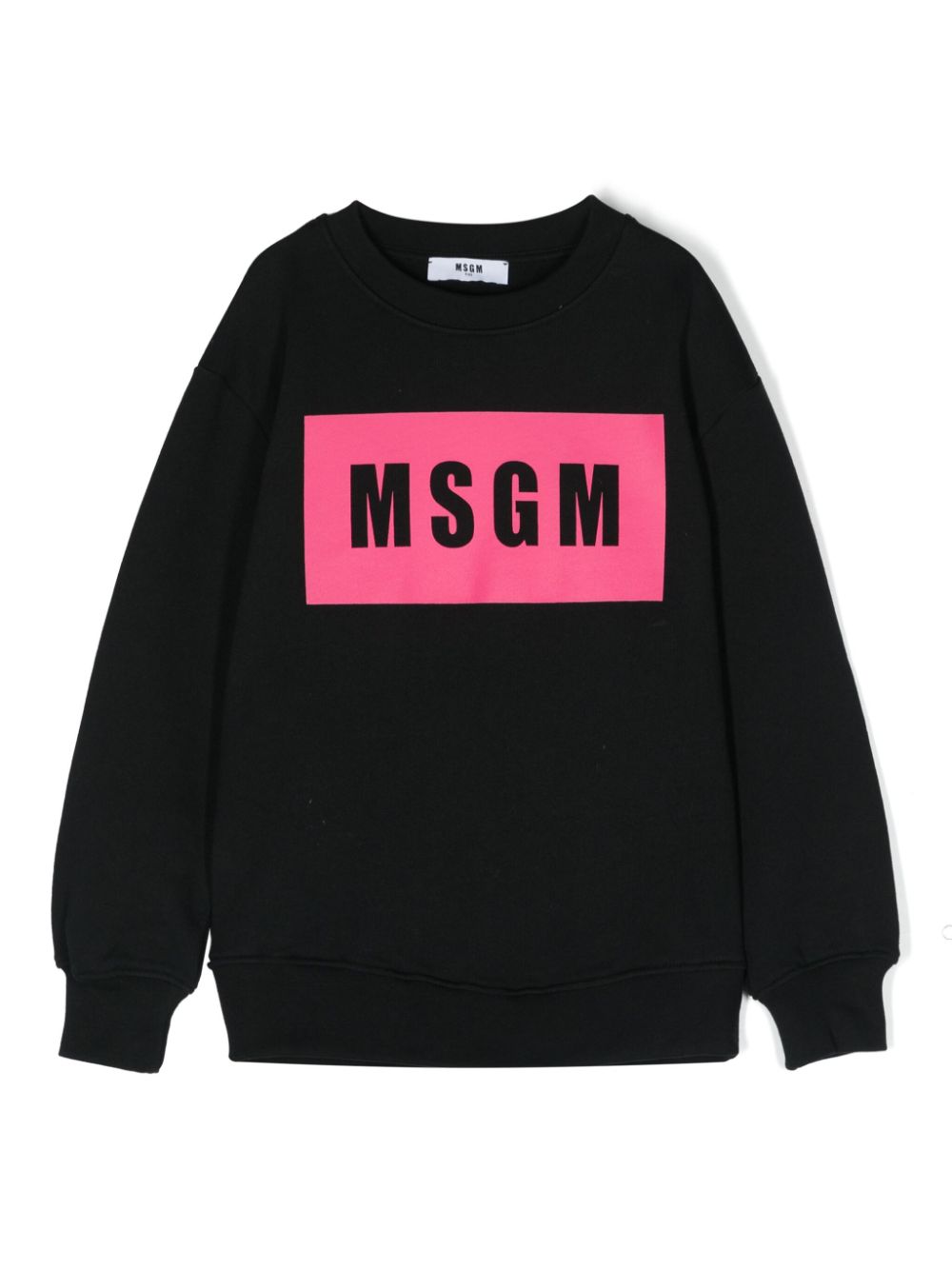 MSGM Kids logo-stamp cotton sweatshirt - Black von MSGM Kids