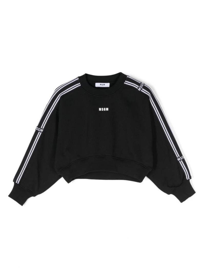 MSGM Kids logo-tape sweatshirt - Black von MSGM Kids