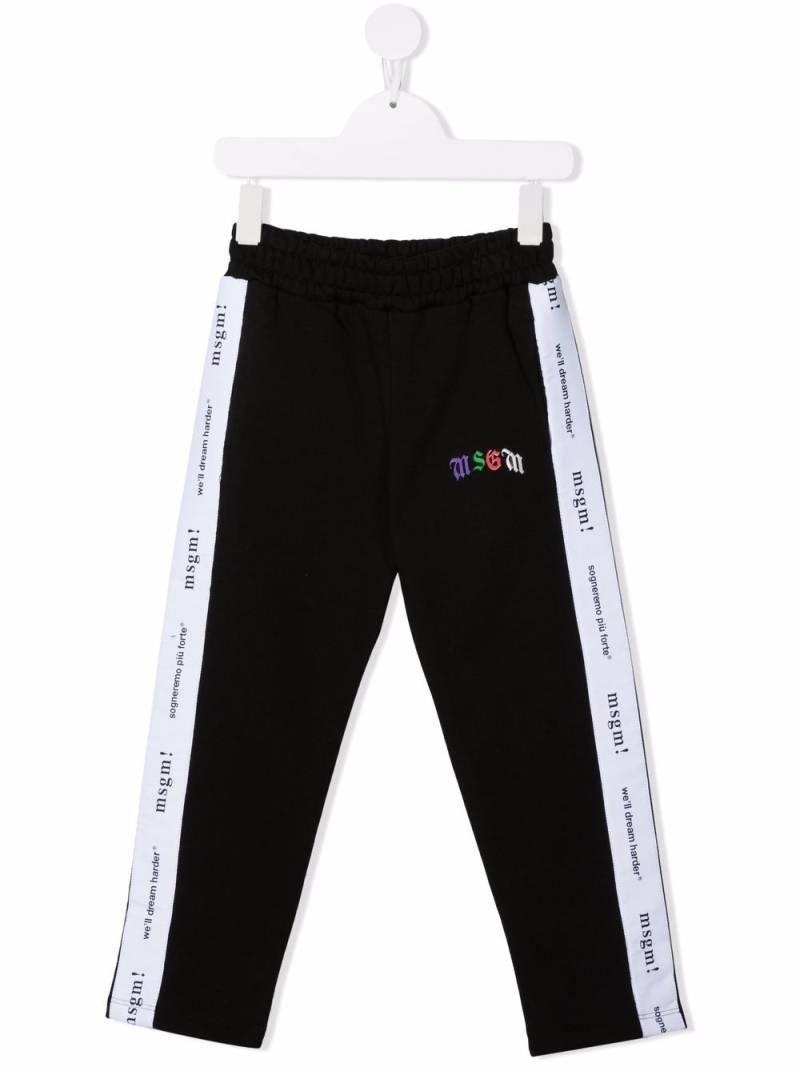 MSGM Kids logo tracksuit bottoms - Black von MSGM Kids