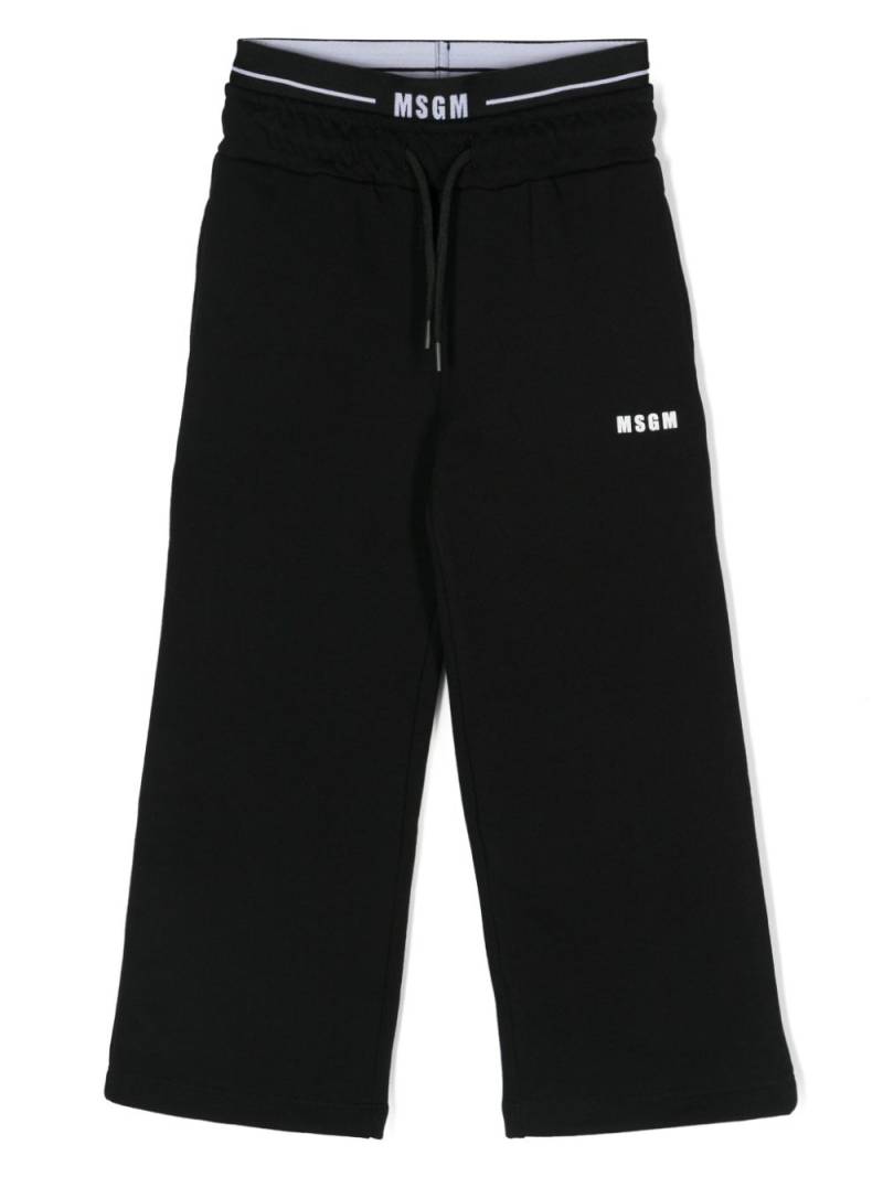 MSGM Kids logo-waistband cotton track pants - Black von MSGM Kids