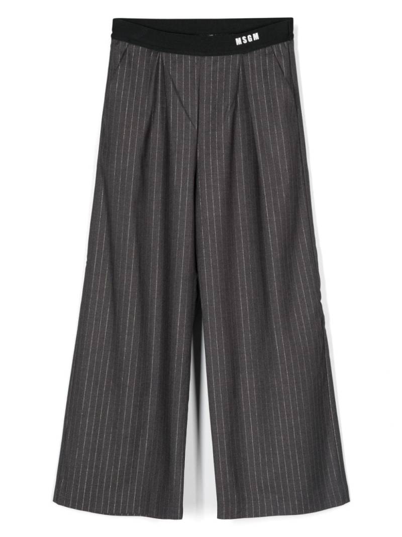 MSGM Kids lurex pinstriped trousers - Grey von MSGM Kids