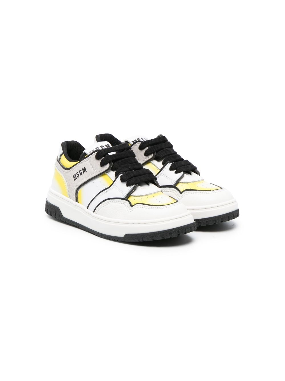 MSGM Kids multi-panel lace-up sneakers - White von MSGM Kids