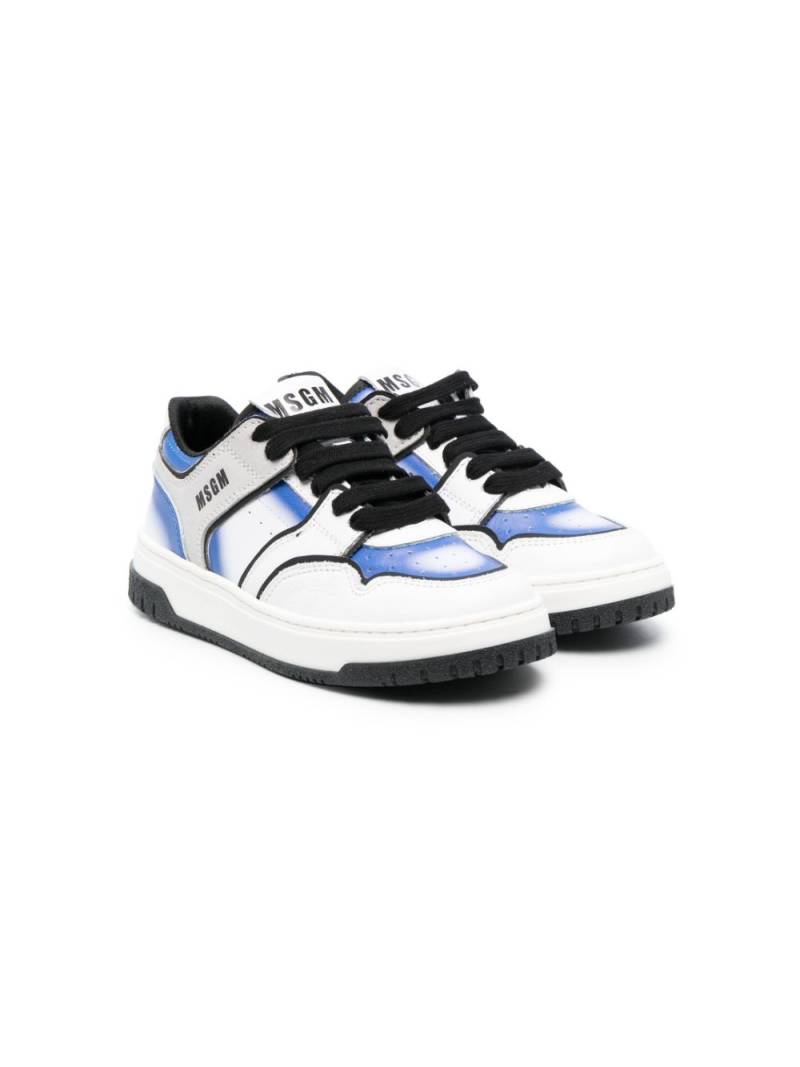 MSGM Kids multi-panel lace-up sneakers - White von MSGM Kids