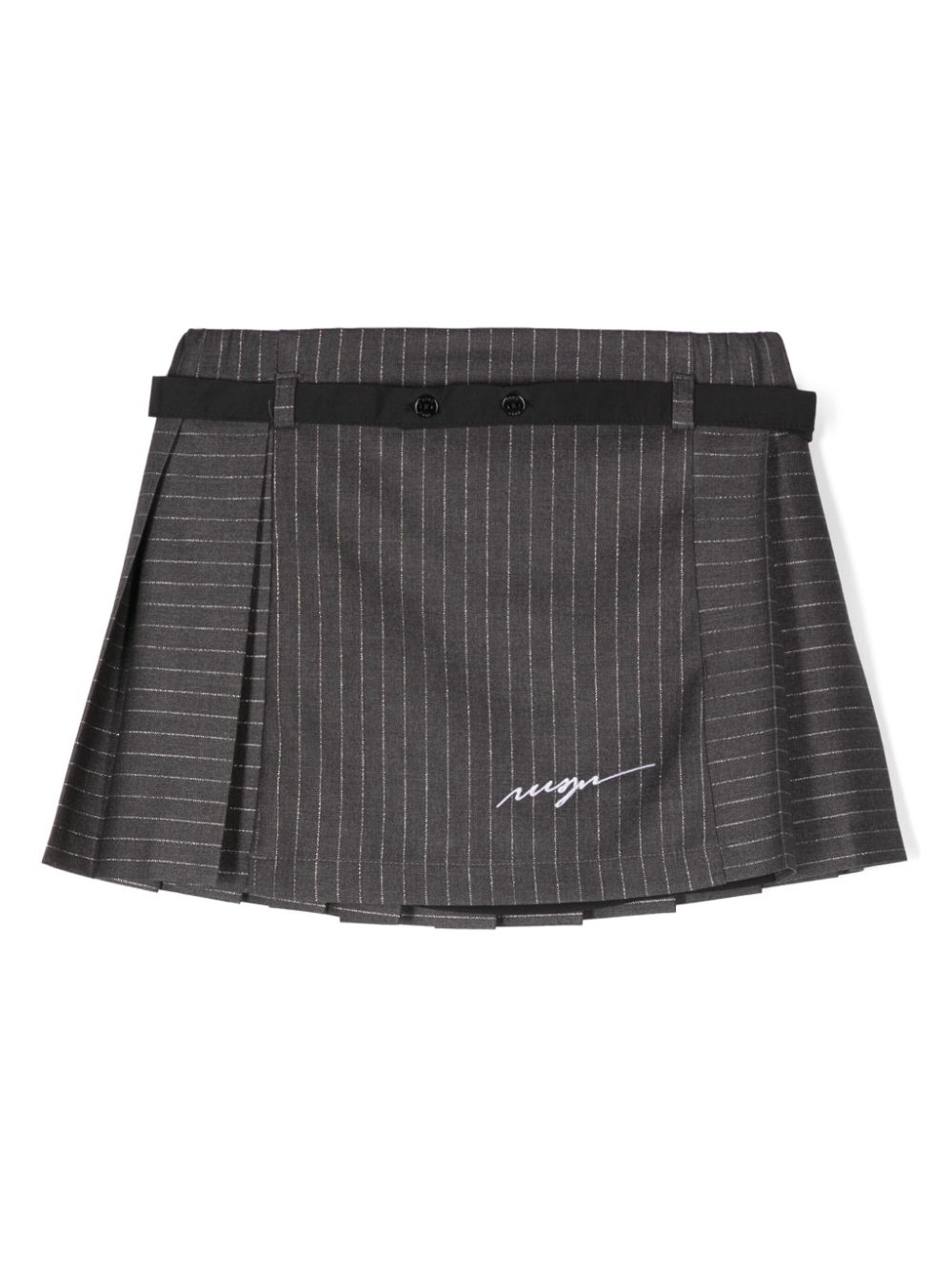 MSGM Kids pinstriped lurex mini skirt - Grey von MSGM Kids