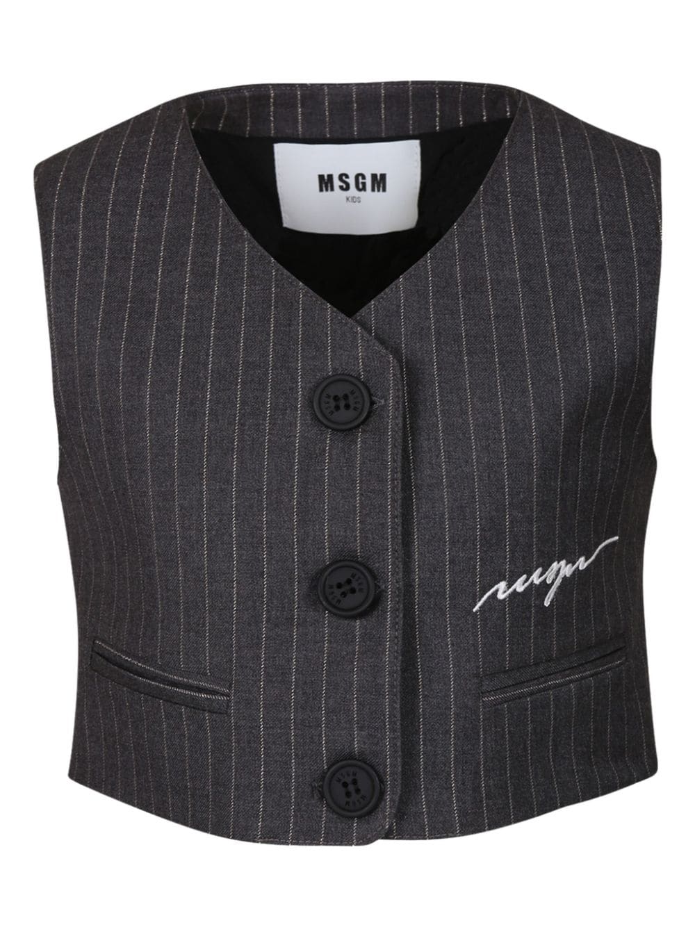 MSGM Kids pinstriped waistcoat - Grey von MSGM Kids