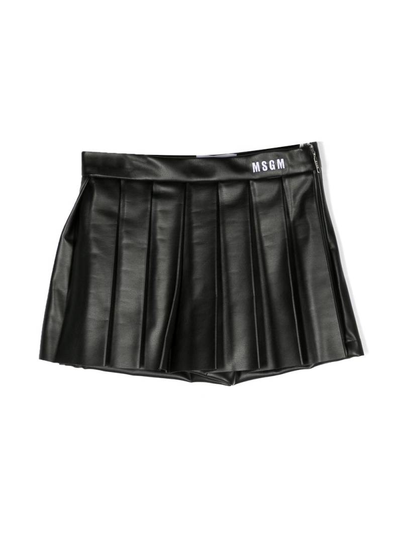 MSGM Kids pleated skirt shorts - Black von MSGM Kids