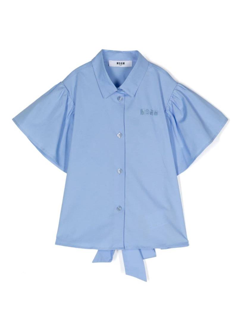 MSGM Kids poplin cropped shirt - Blue von MSGM Kids