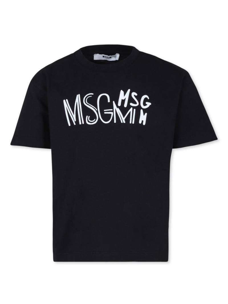 MSGM Kids printed cotton T-shirt - Black von MSGM Kids