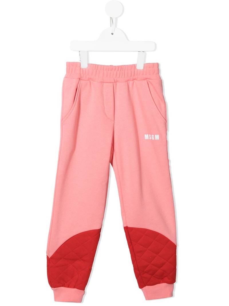 MSGM Kids quilted panel track pants - Pink von MSGM Kids