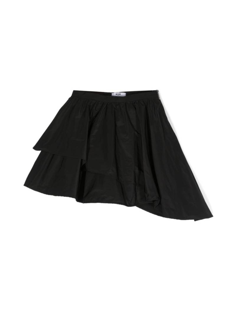 MSGM Kids ruffled asymmetric skirt - Black von MSGM Kids