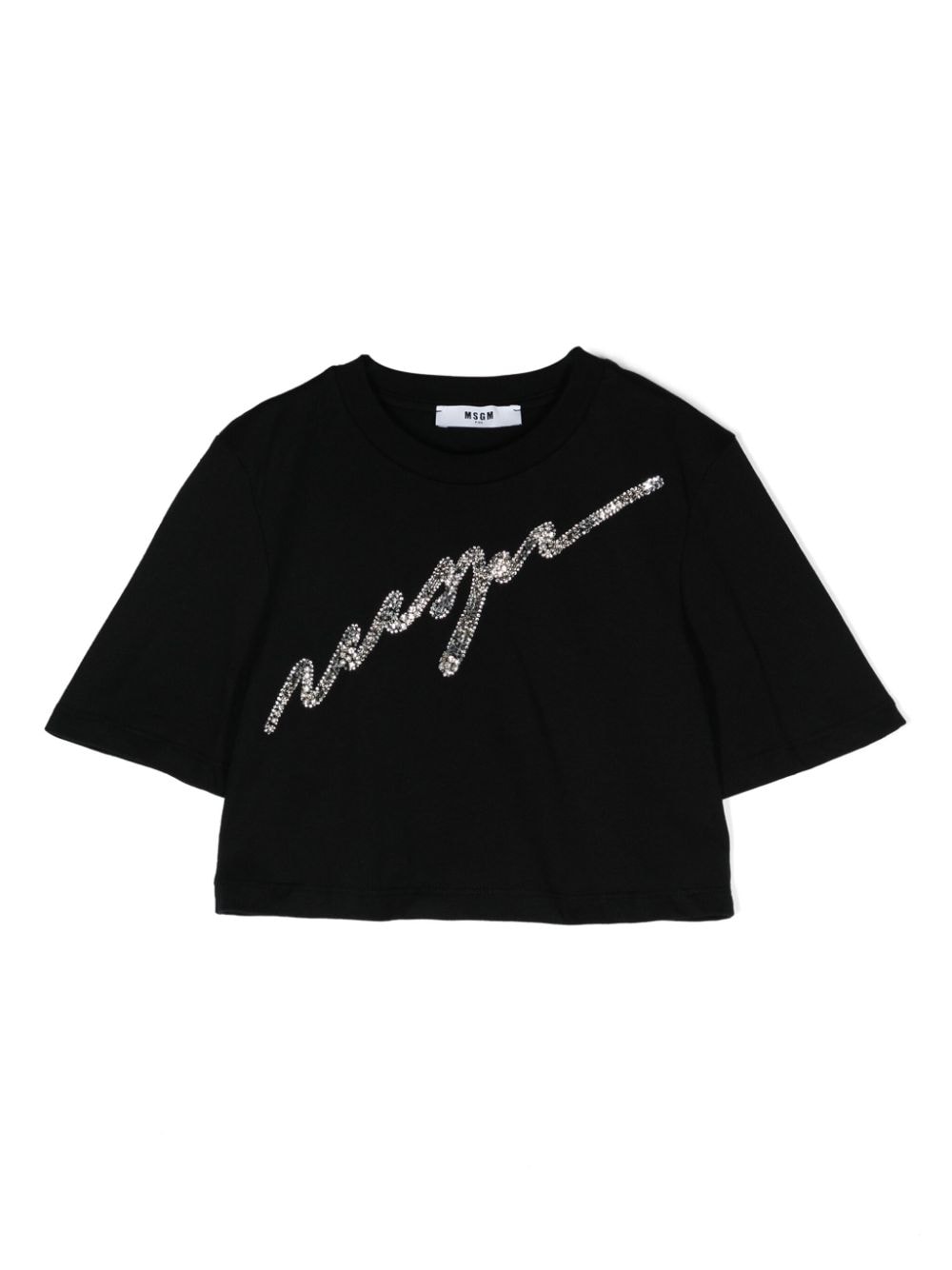 MSGM Kids sequin-logo cropped T-shirt - Black von MSGM Kids