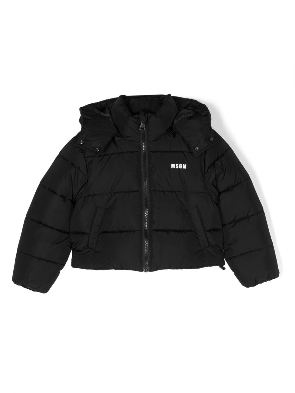 MSGM Kids star-detailed hooded padded jacket - Black von MSGM Kids