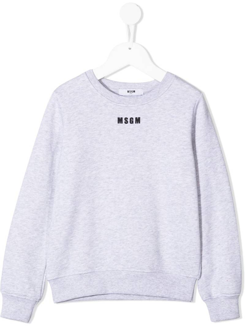 MSGM Kids tasselled logo print sweatshirt - Grey von MSGM Kids