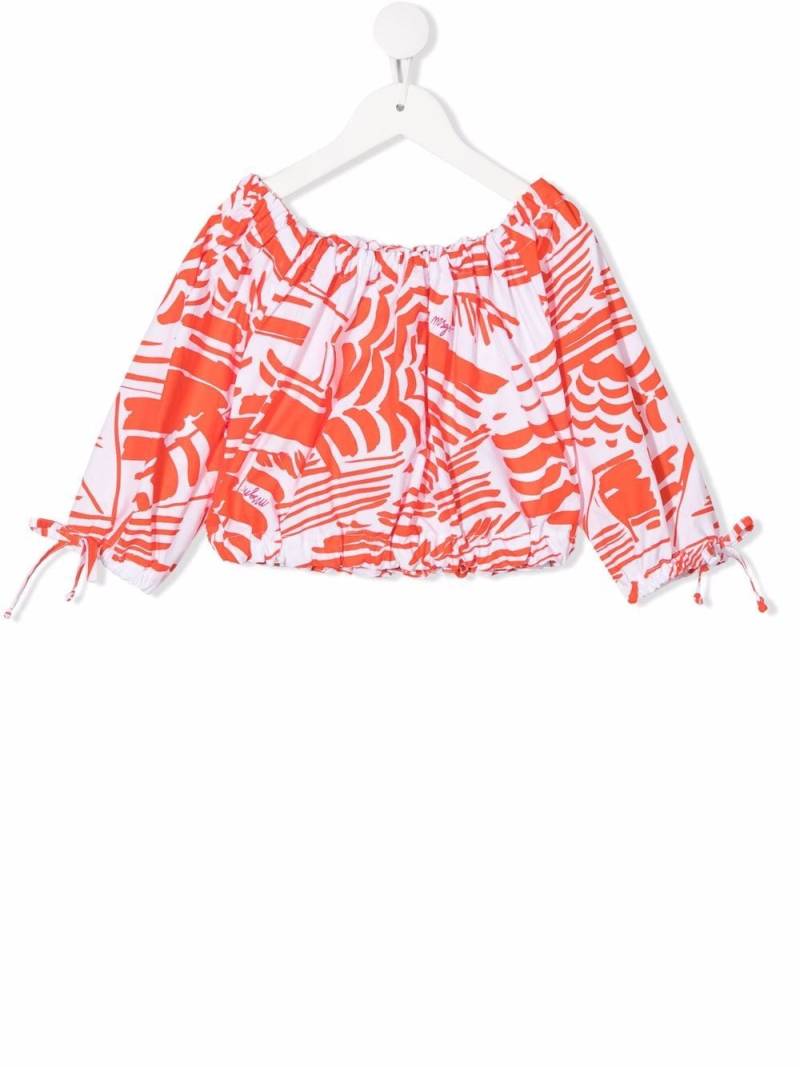 MSGM Kids tie-dye long-sleeve blouse - Orange von MSGM Kids