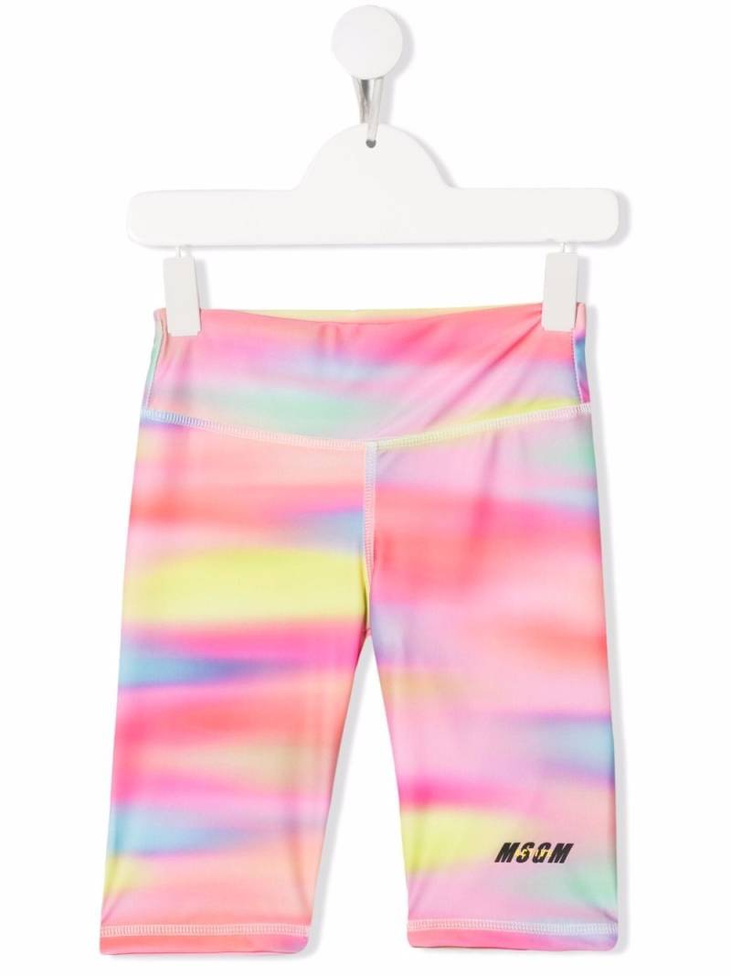 MSGM Kids tie-dye print shorts - Pink von MSGM Kids