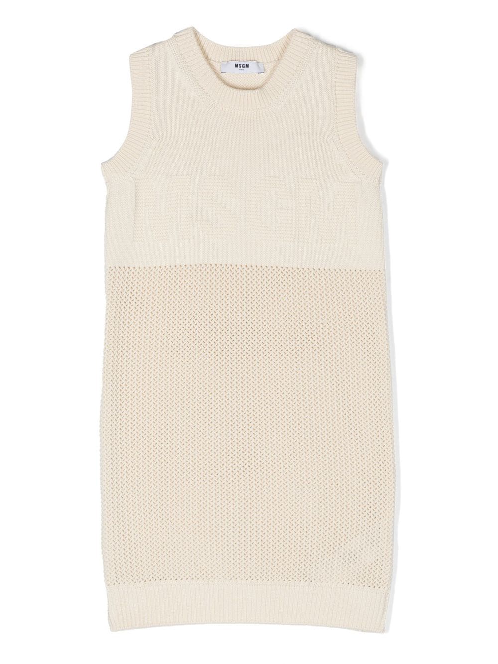 MSGM Kids tonal logo knitted dress - Neutrals von MSGM Kids