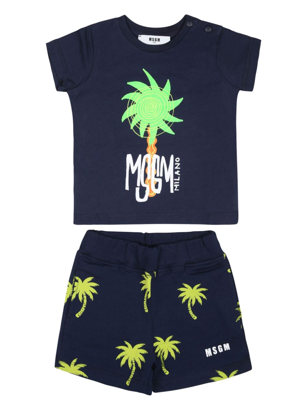 MSGM Kids tropical-logo-print clothing set - Blue von MSGM Kids