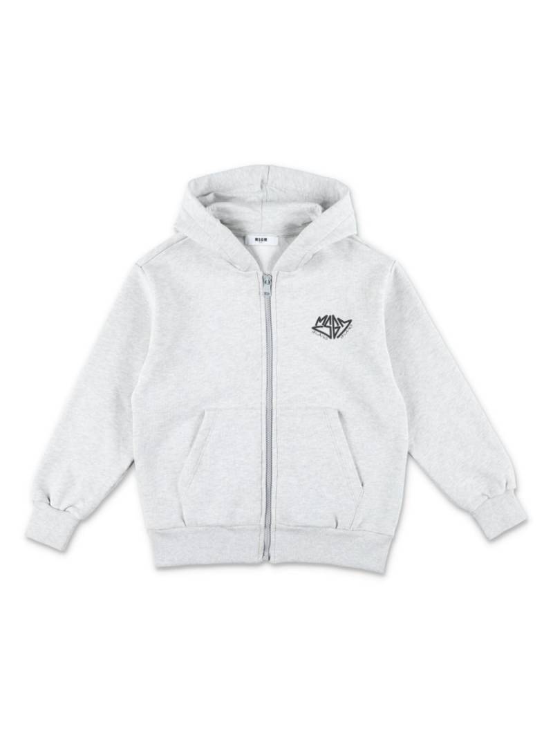 MSGM Kids zipped hoodie - Grey von MSGM Kids