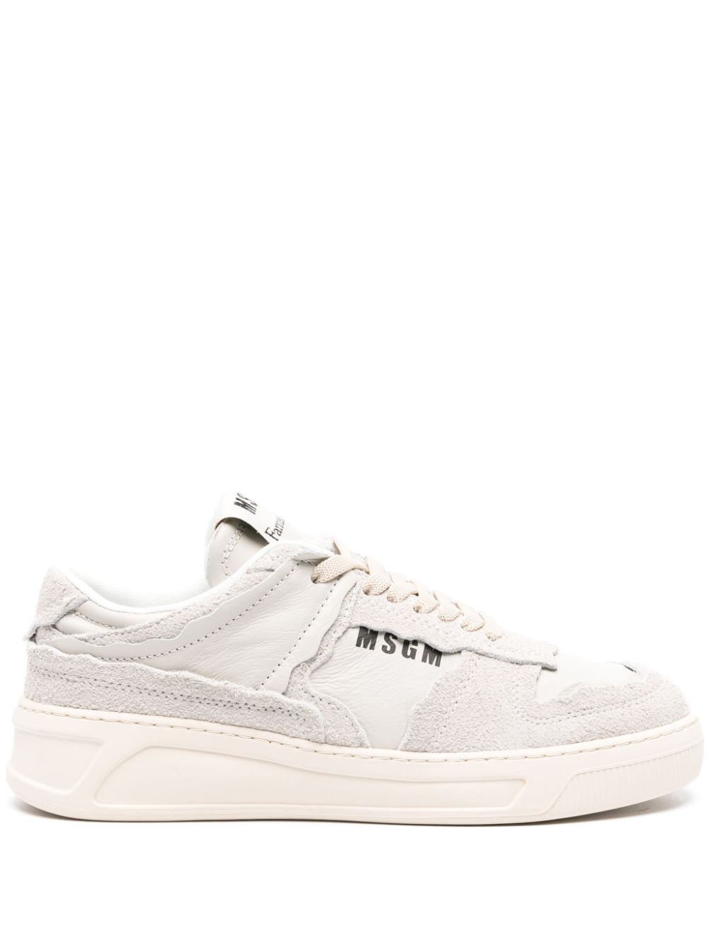 MSGM FG-1 panelled leather sneakers - Neutrals von MSGM