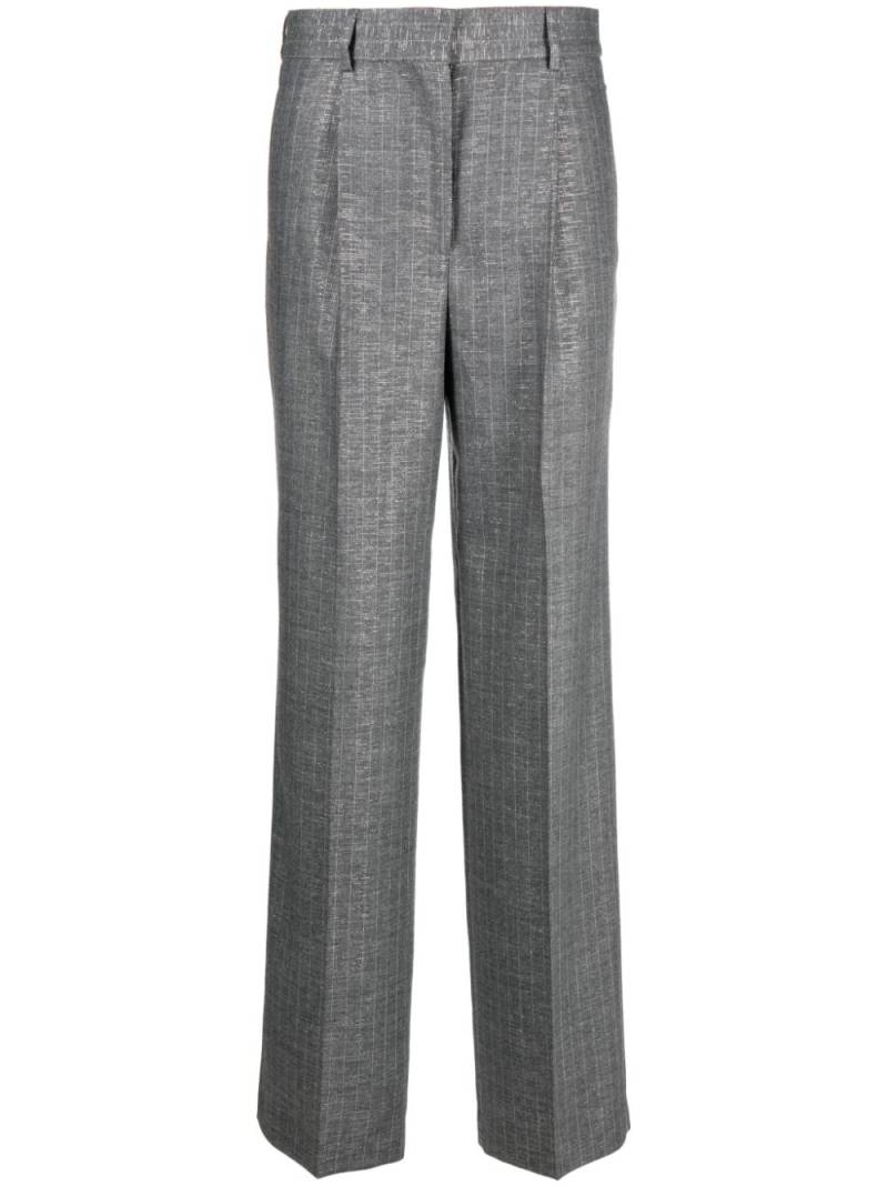 MSGM Shiny Pinstriped wide-leg trousers - Grey von MSGM