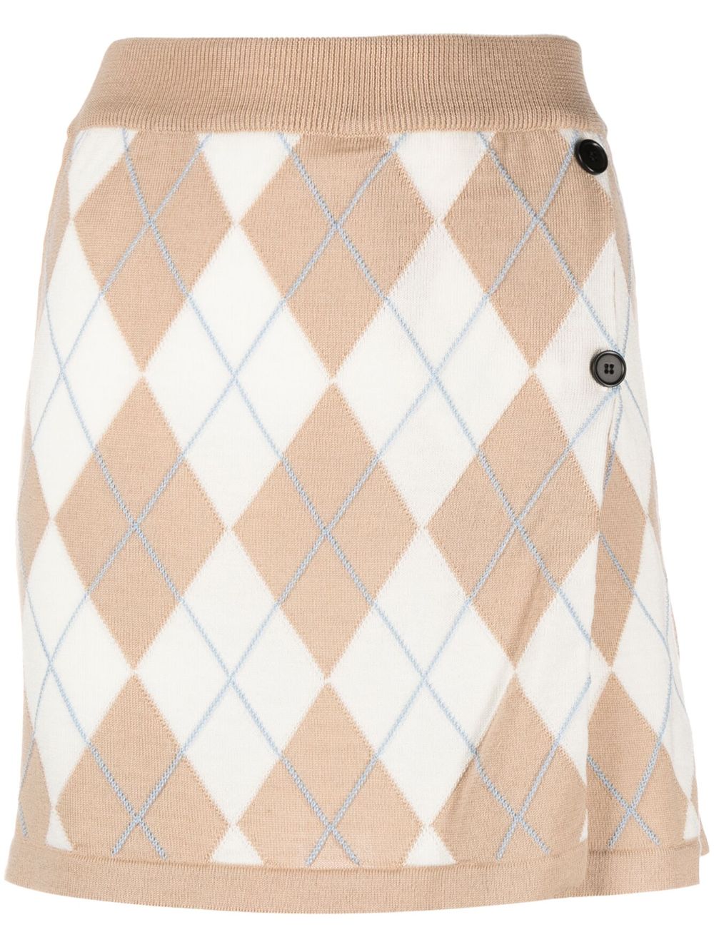 MSGM argyle-check virgin wool miniskirt - Neutrals von MSGM