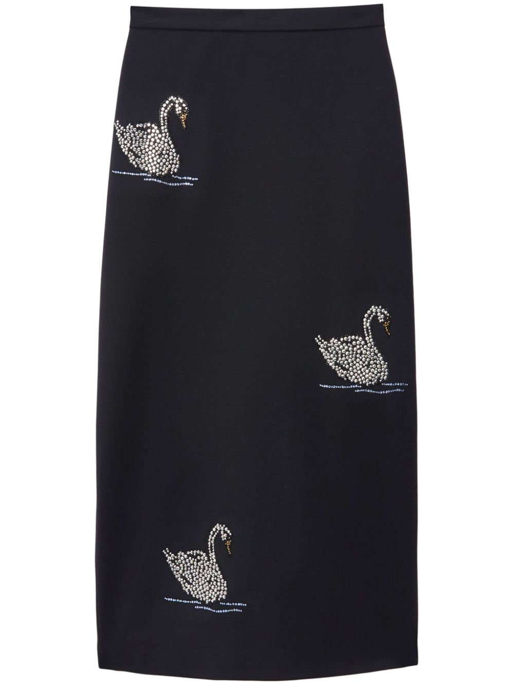 MSGM beaded-swan midi skirt - Black von MSGM