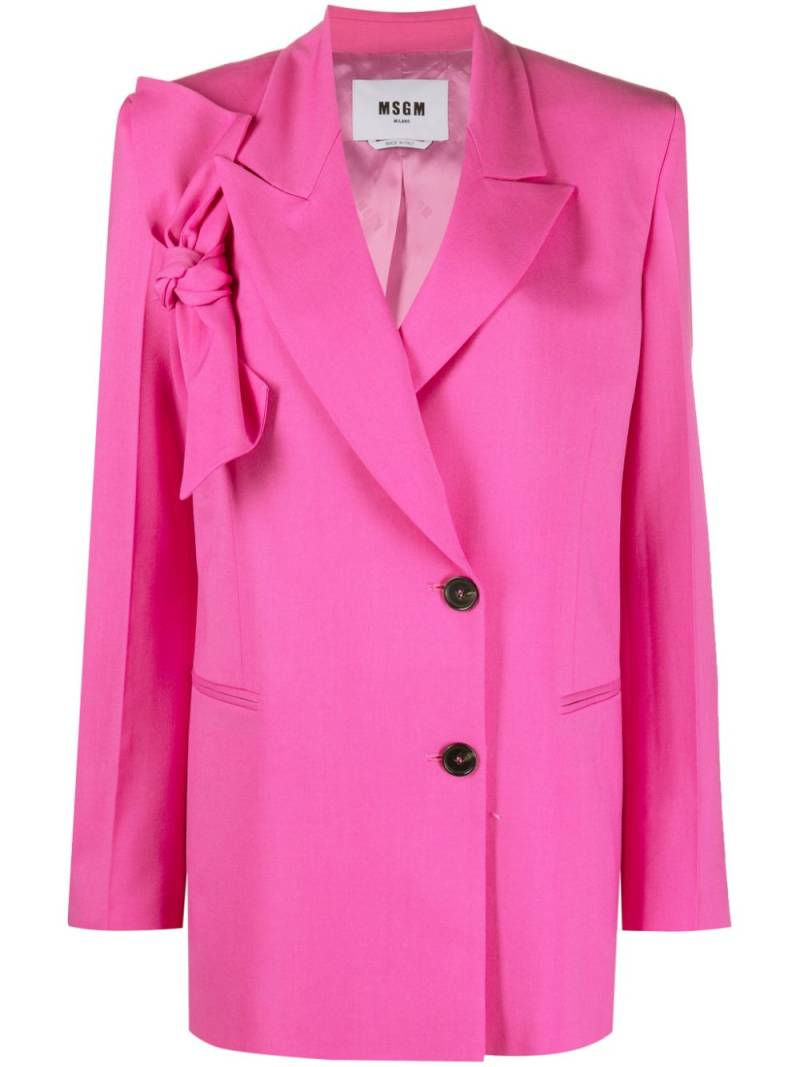 MSGM bow-detail double-breasted blazer - Pink von MSGM