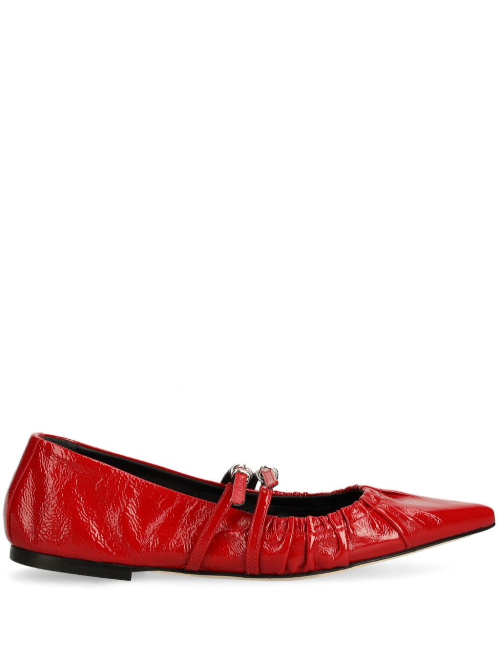 MSGM buckled ballerina shoes - Red von MSGM