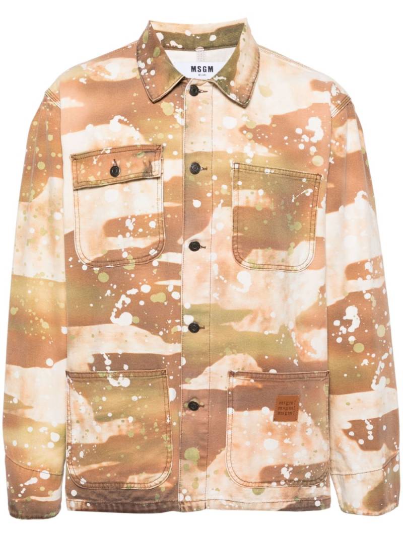 MSGM camouflage-print shirt jacket - Neutrals von MSGM