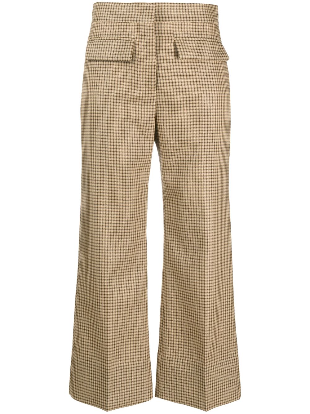 MSGM checked cropped straight-leg trousers - Neutrals von MSGM