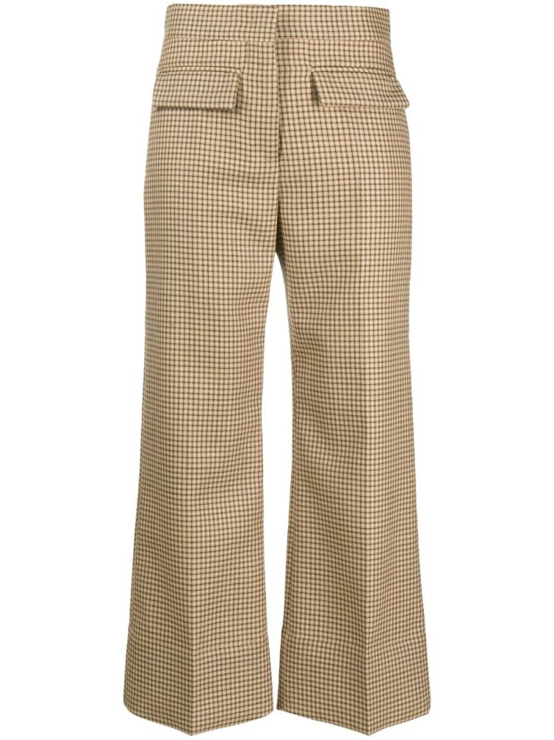 MSGM checked cropped straight-leg trousers - Neutrals von MSGM