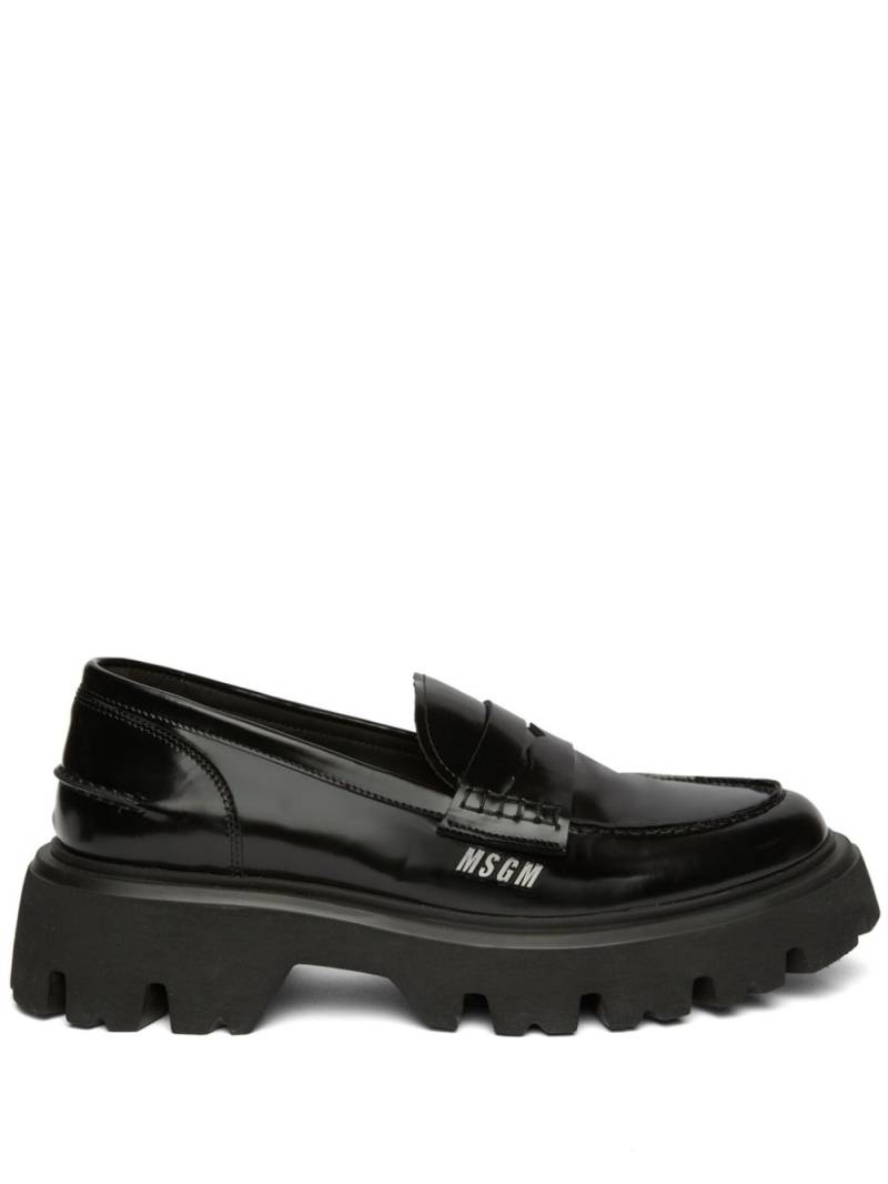 MSGM chunky eather penny loafers - Black von MSGM