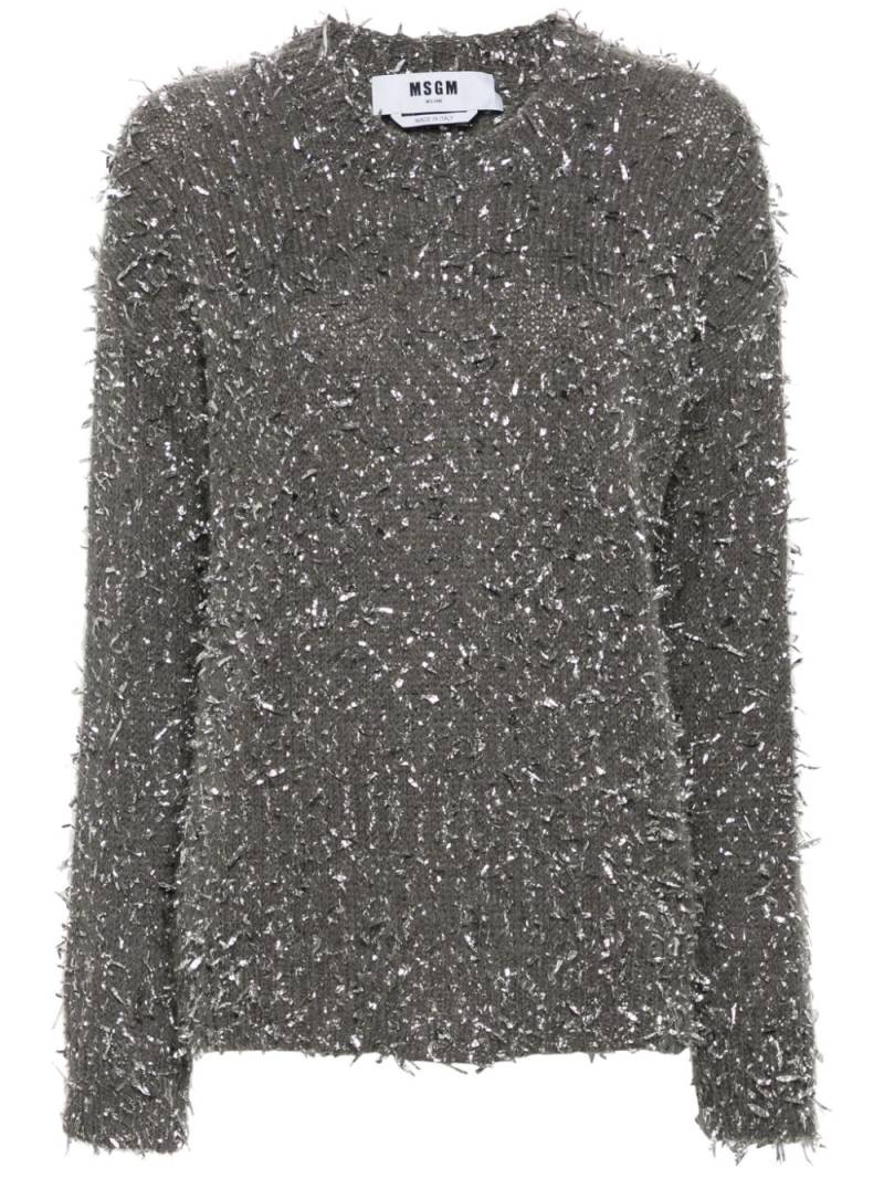 MSGM confetti-embellished sweater - Grey von MSGM