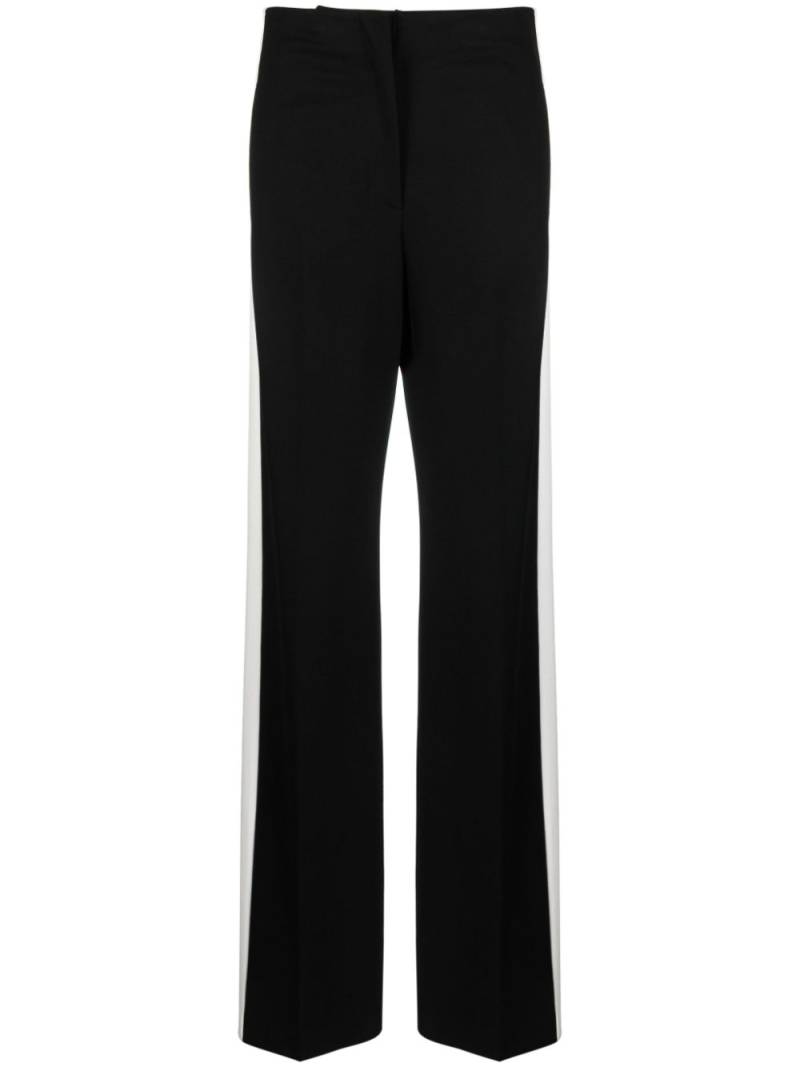 MSGM contrasting-trim wide-leg trousers - Black von MSGM