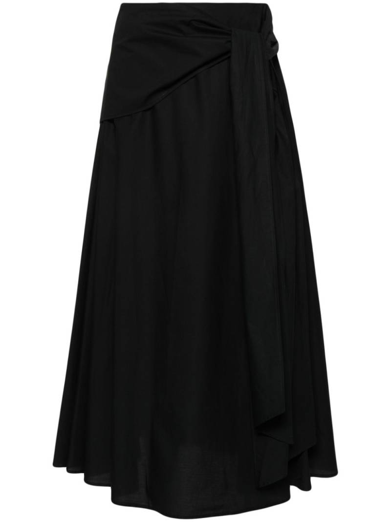 MSGM cotton poplin midi skirt - Black von MSGM