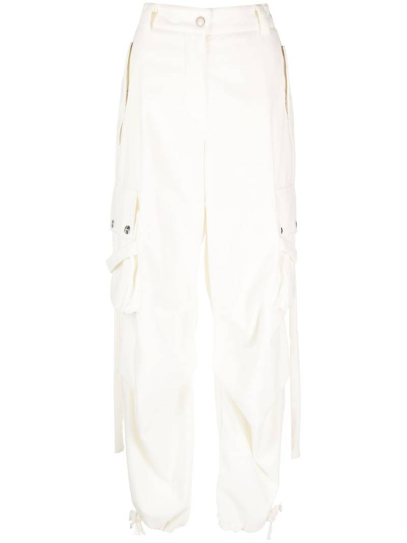 MSGM cotton velvet cargo trousers - White von MSGM