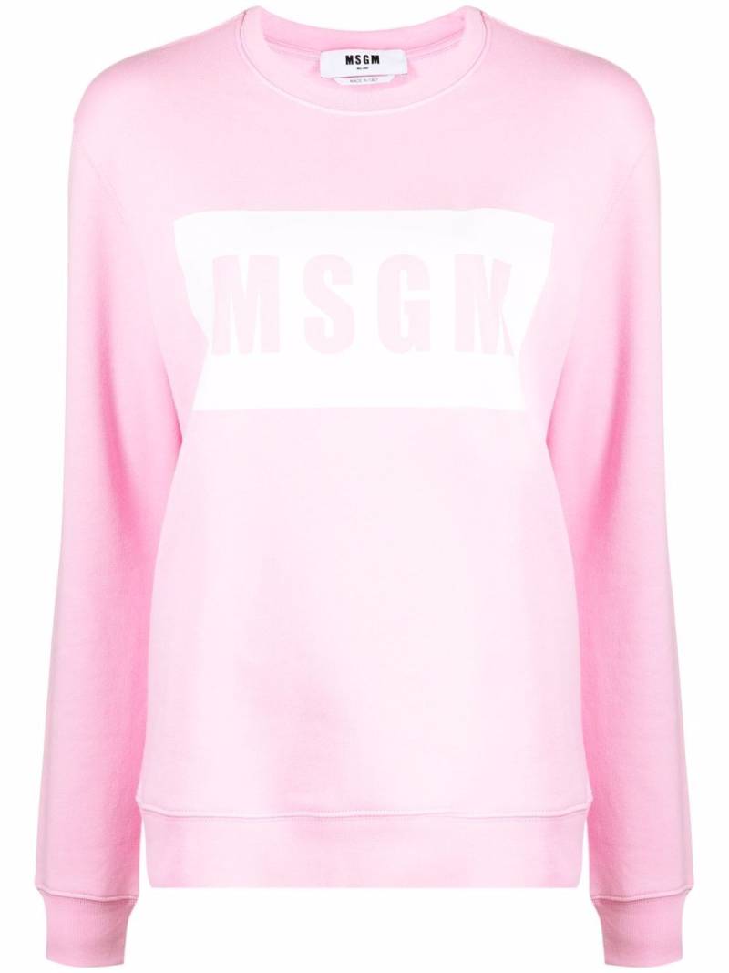 MSGM crew neck logo-print sweatshirt - Pink von MSGM