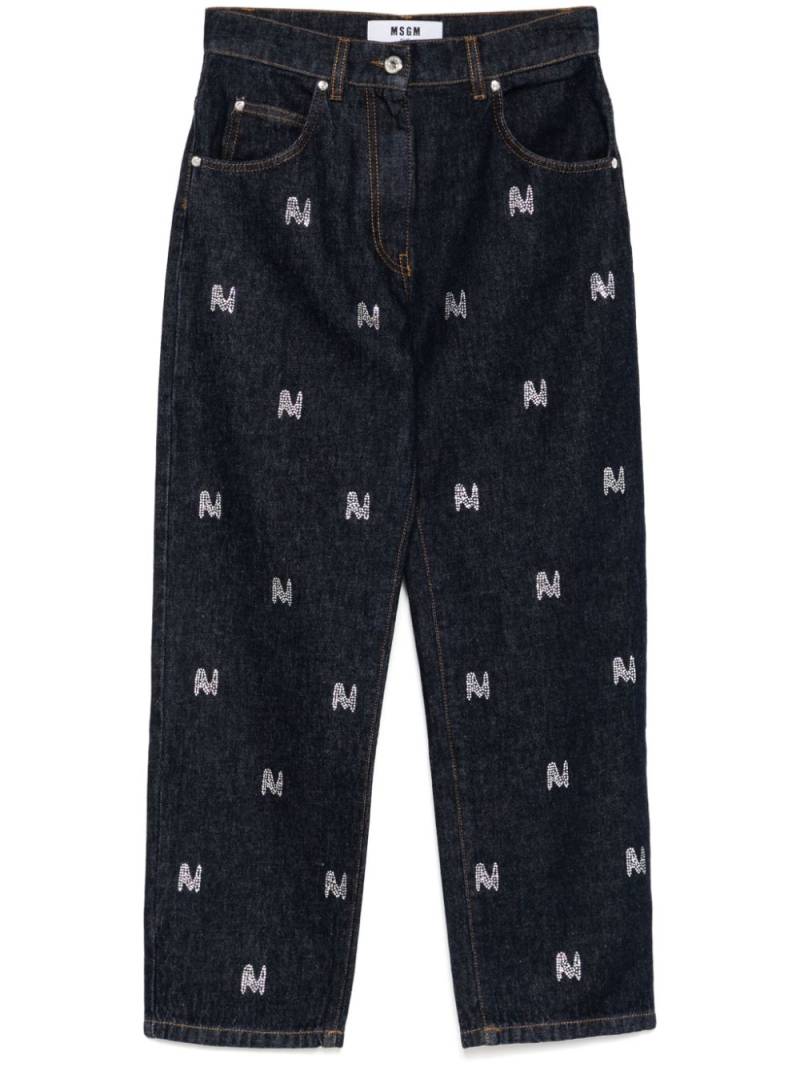 MSGM crystal-embellished jeans - Blue von MSGM