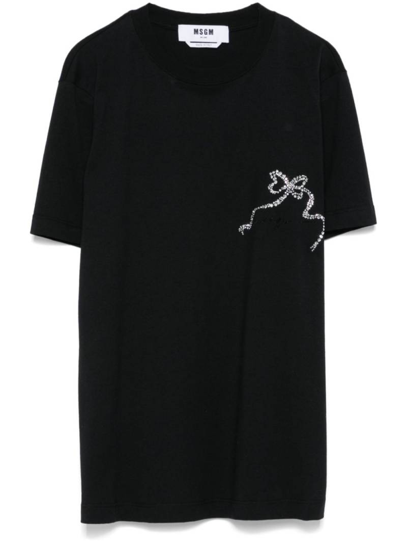 MSGM crystal-ribbon T-shirt - Black von MSGM