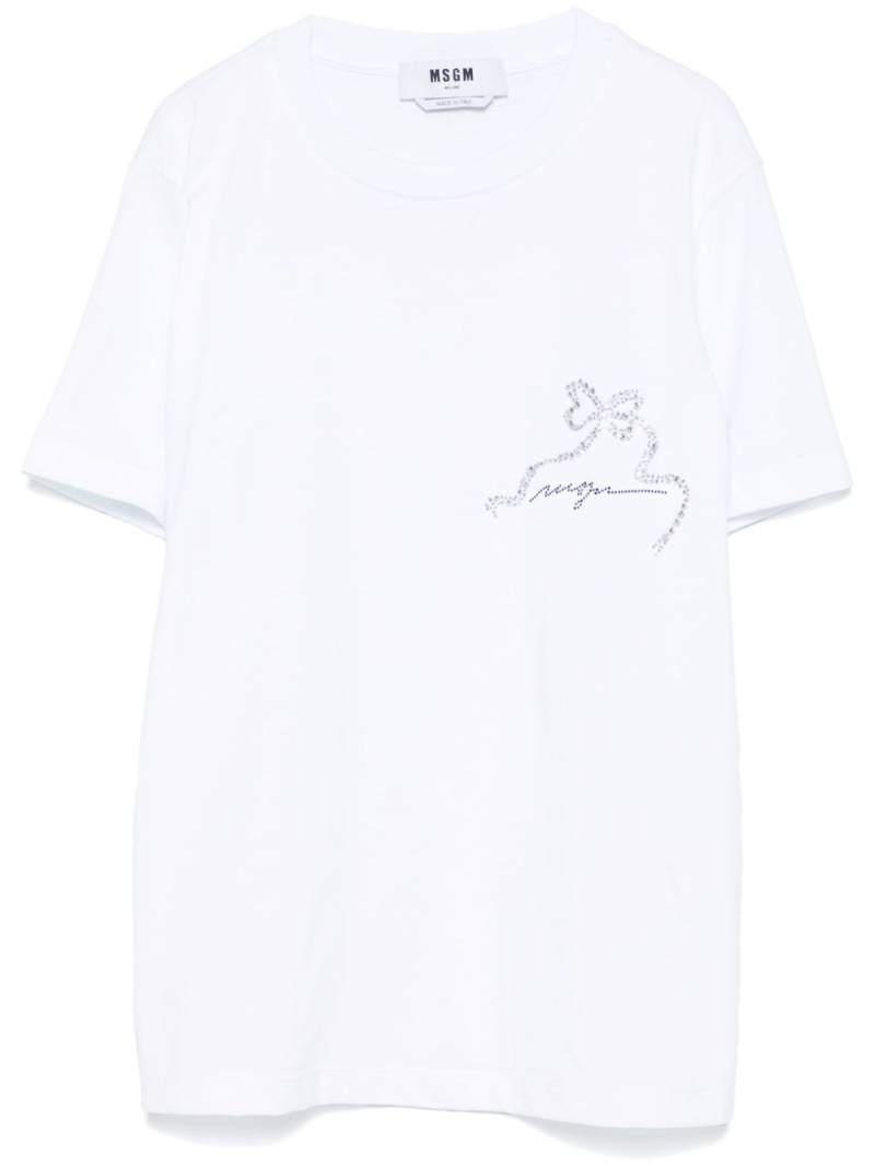 MSGM crystal-ribbon T-shirt - White von MSGM